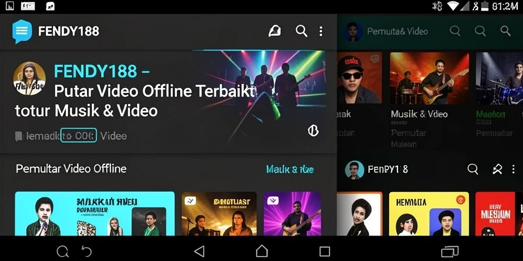 Antarmuka FENDY188 menunjukkan fungsi Pemutar Video Offline yang mudah digunakan.
