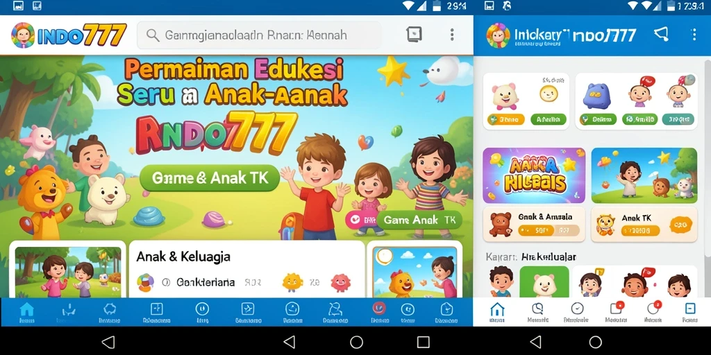 Antarmuka menarik dan interaktif dari INDO777 untuk Game Anak TK.