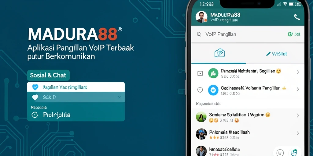 Tampilan antarmuka <strong>MADURA88</strong> yang intuitif dengan fitur VoIP Panggilan.