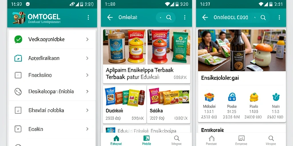 Tampilan antarmuka pengguna aplikasi Ensiklopedia OMTOGEL yang menarik.